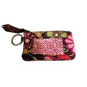 Vera Bradley Brown and Pink Keychain Wallet